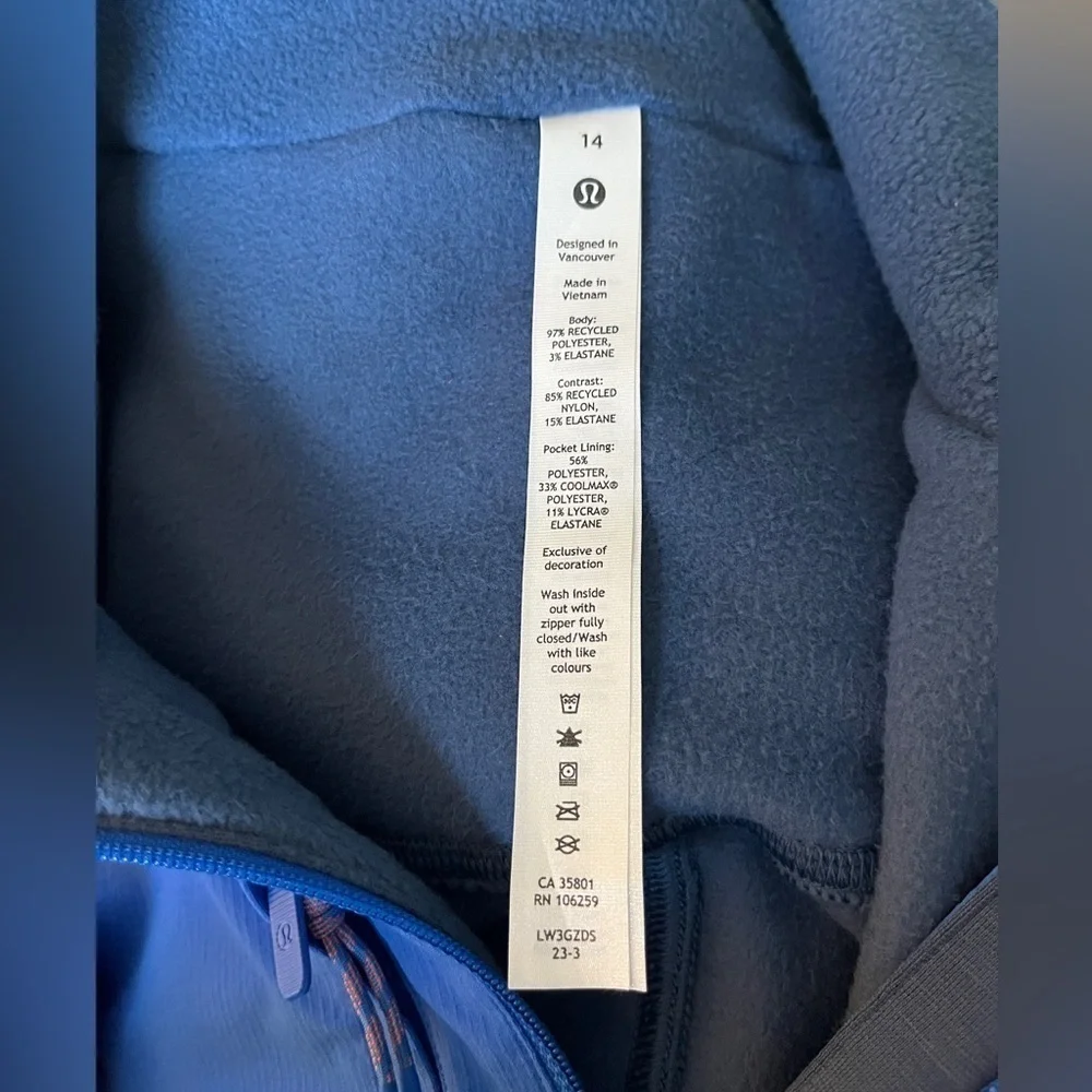 NWT Lululemon Fleece + Ripstop Hiking Pullover